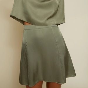 Nation Los Angeles NWT Olive Green Birdie Skirt Size Small